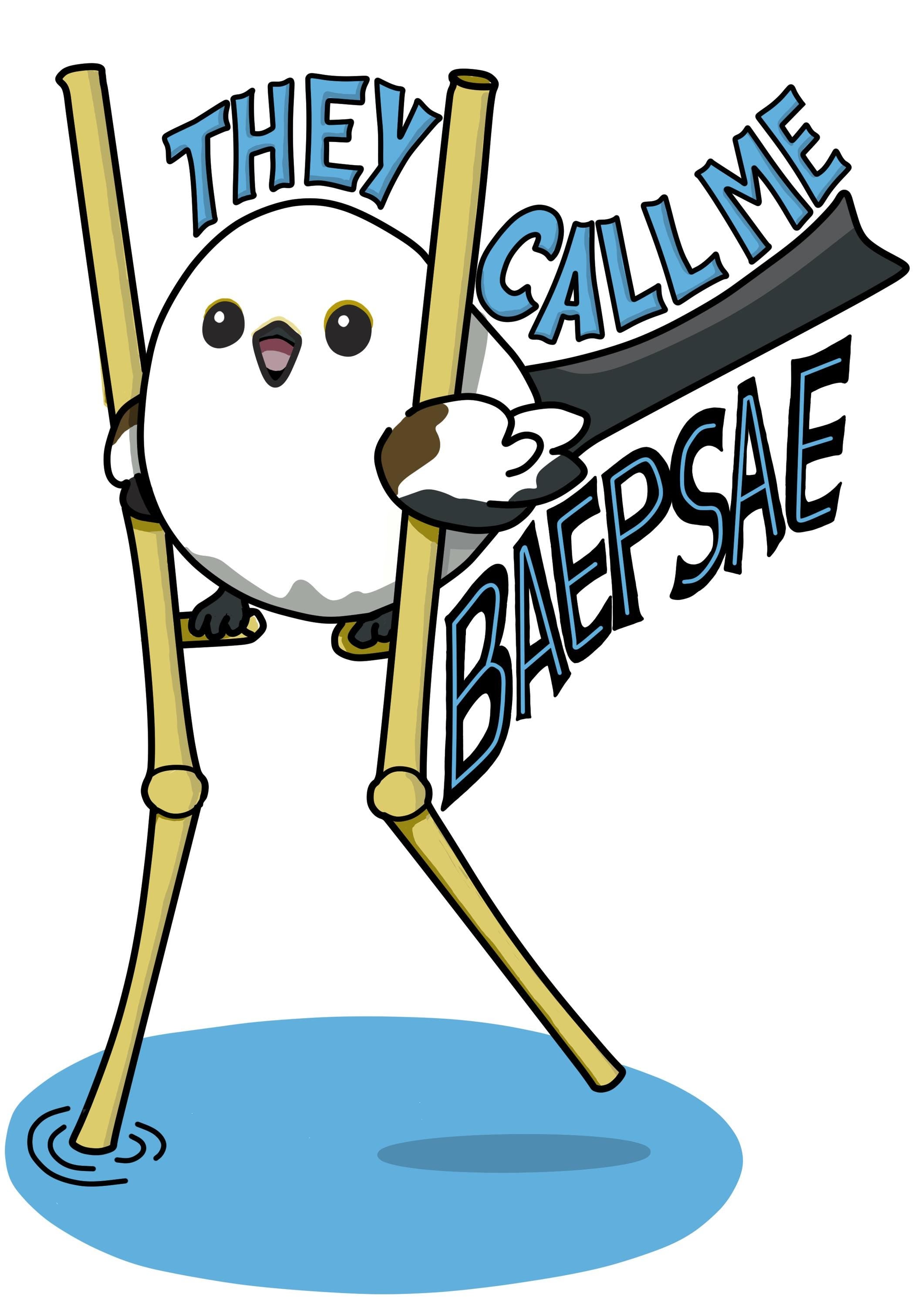 BTS Baepsae/Silver Spoon Inspired Sticker | Cute Dancing Bird on Stork Legs Vinyl Sticker