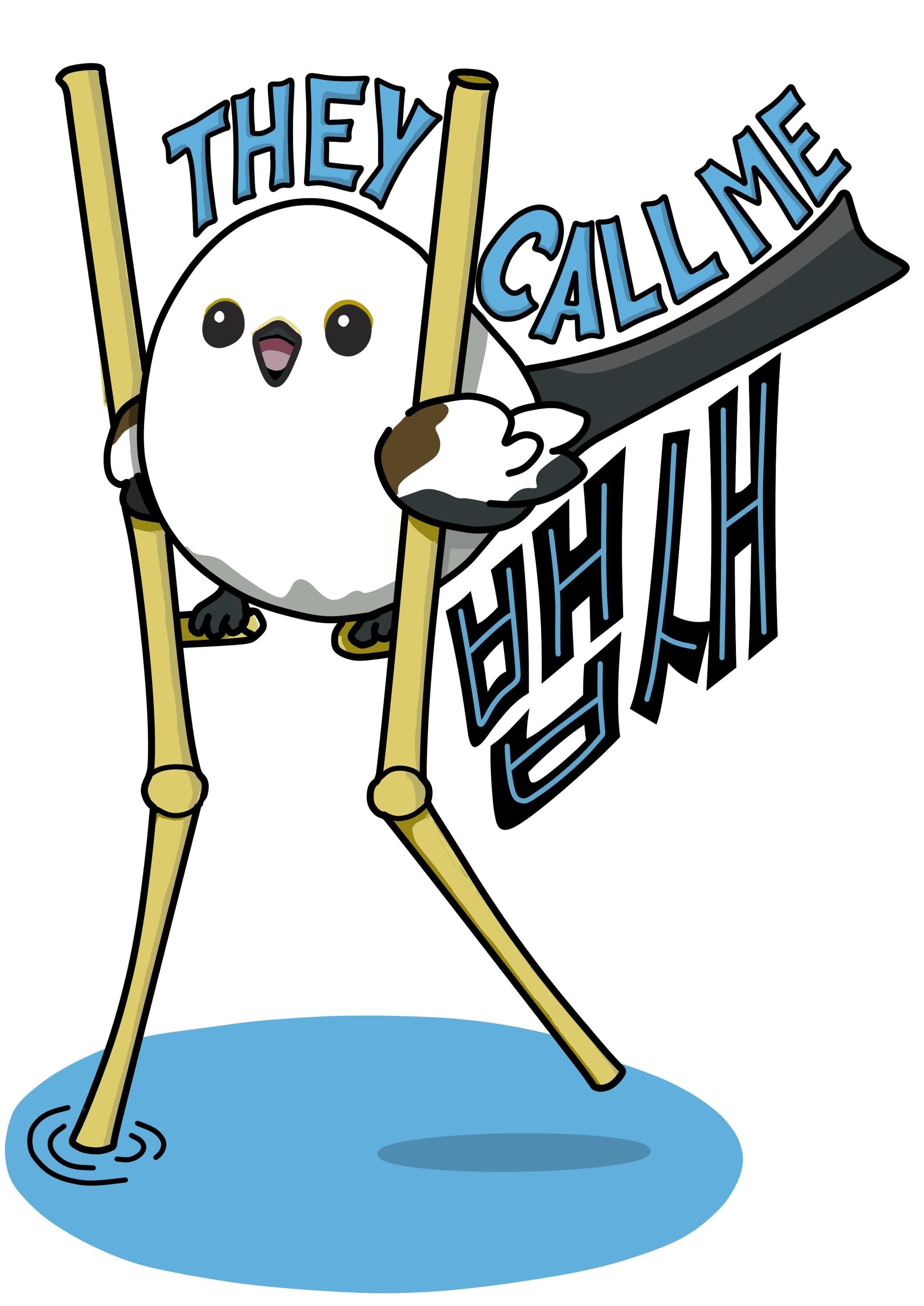BTS Baepsae/Silver Spoon Inspired Sticker | Cute Dancing Bird on Stork Legs Vinyl Sticker
