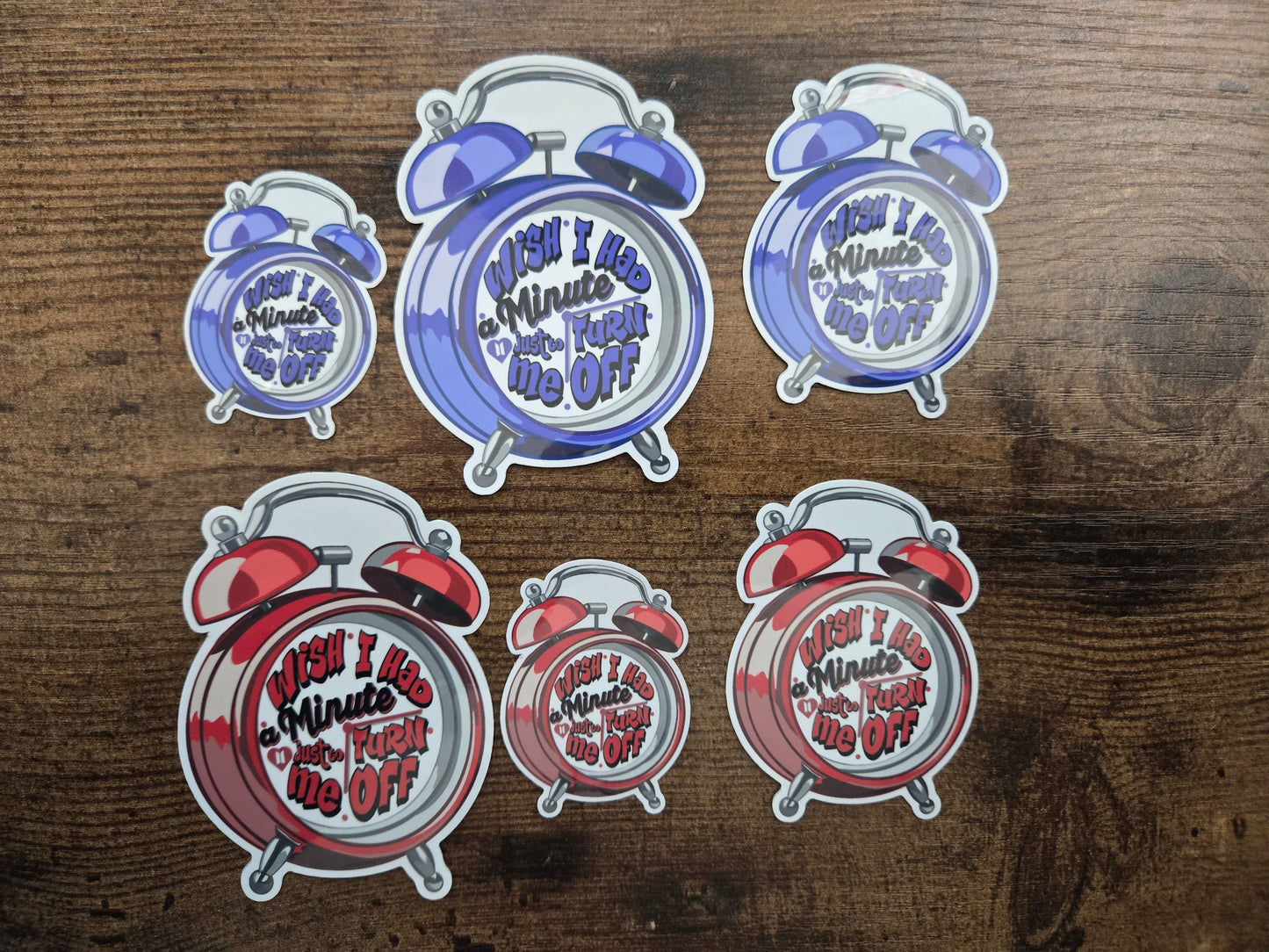 Normal-Inspired Clock Sticker - Waterproof Vinyl Sticker in Red or Purple