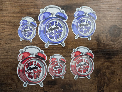 Normal-Inspired Clock Sticker - Waterproof Vinyl Sticker in Red or Purple