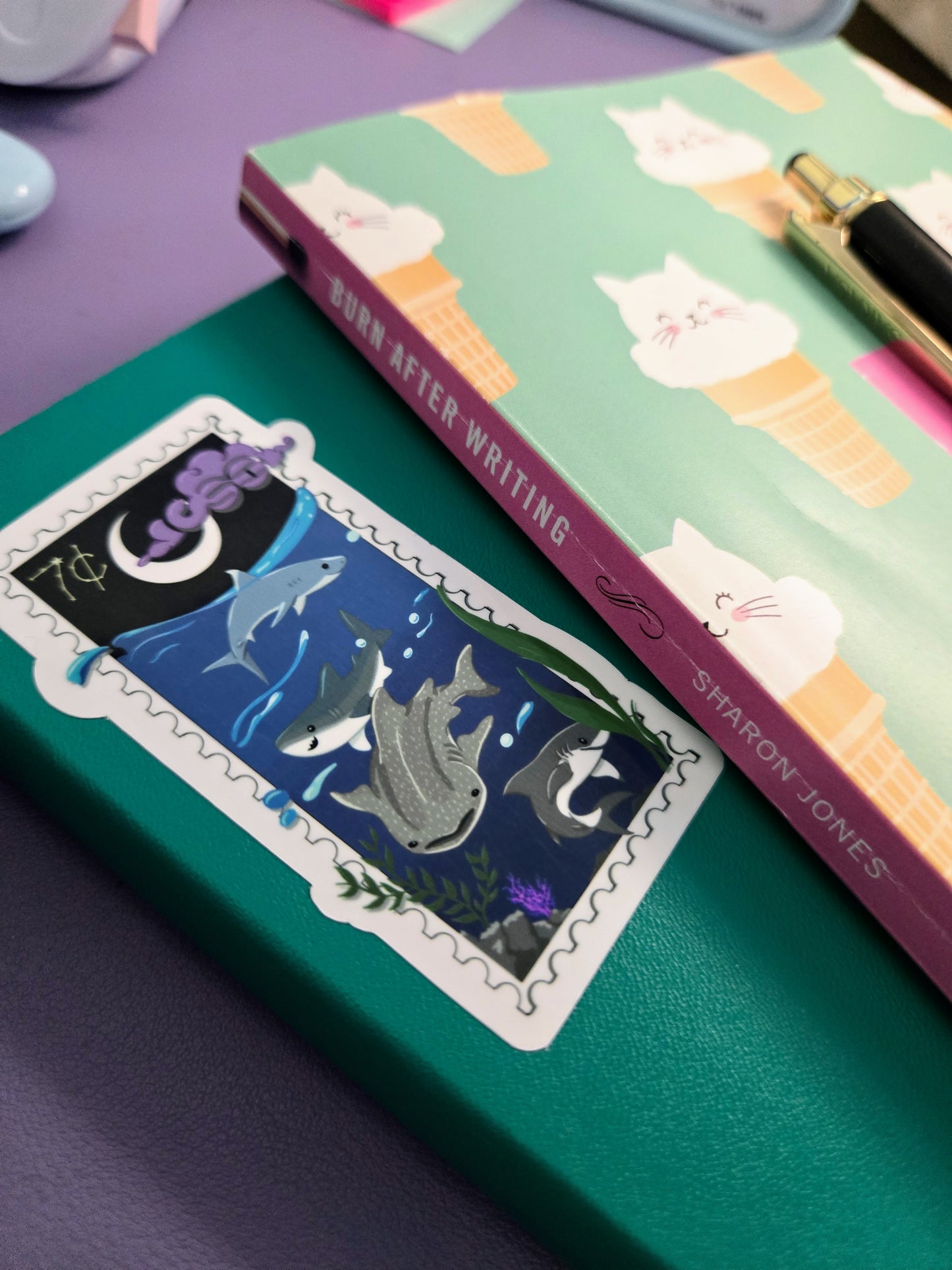 Swim Inspired Postage Stamp water-resistant vinyl sticker