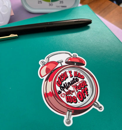 Normal-Inspired Clock Sticker - Waterproof Vinyl Sticker in Red or Purple