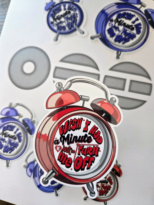 Normal-Inspired Clock Sticker - Waterproof Vinyl Sticker in Red or Purple