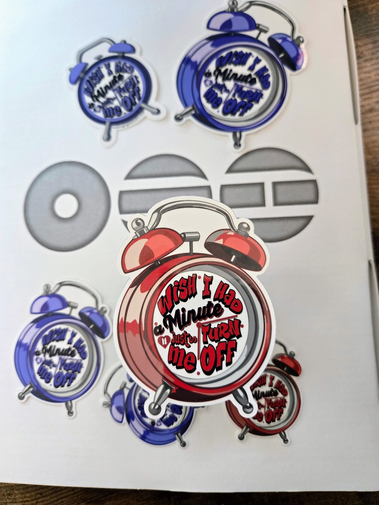 Normal-Inspired Clock Sticker - Waterproof Vinyl Sticker in Red or Purple