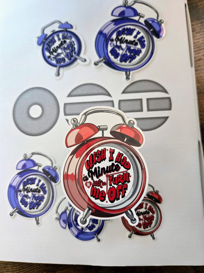 Normal-Inspired Clock Sticker - Waterproof Vinyl Sticker in Red or Purple