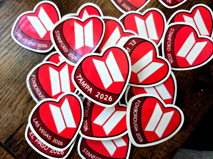 Candy Heart Stickers - BTS Arirang 2026 Tour Stops