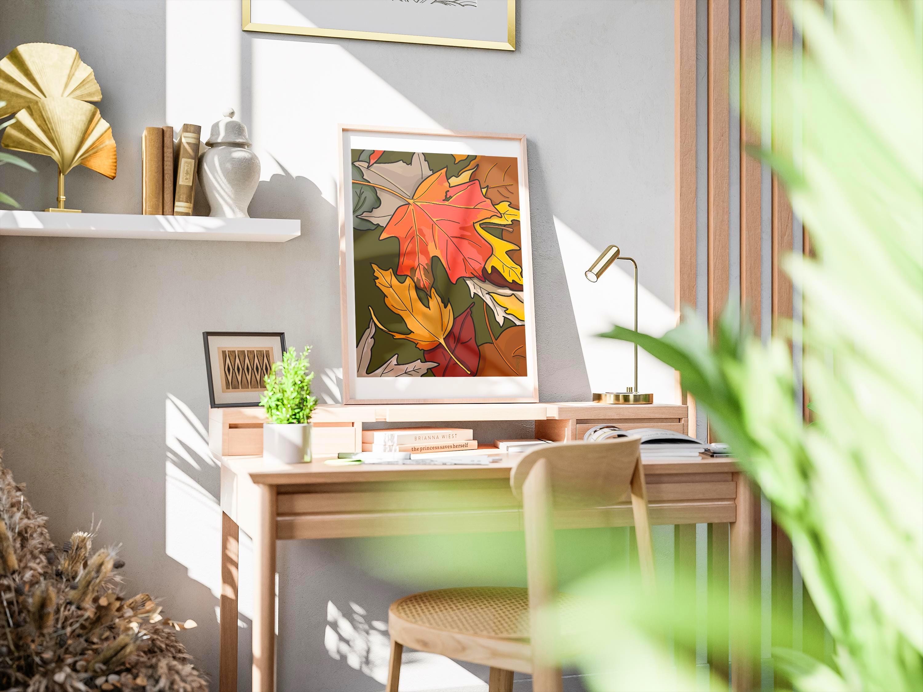 Autumn Leaves | BTS song-inspired original digital painting Fall themed unframed print